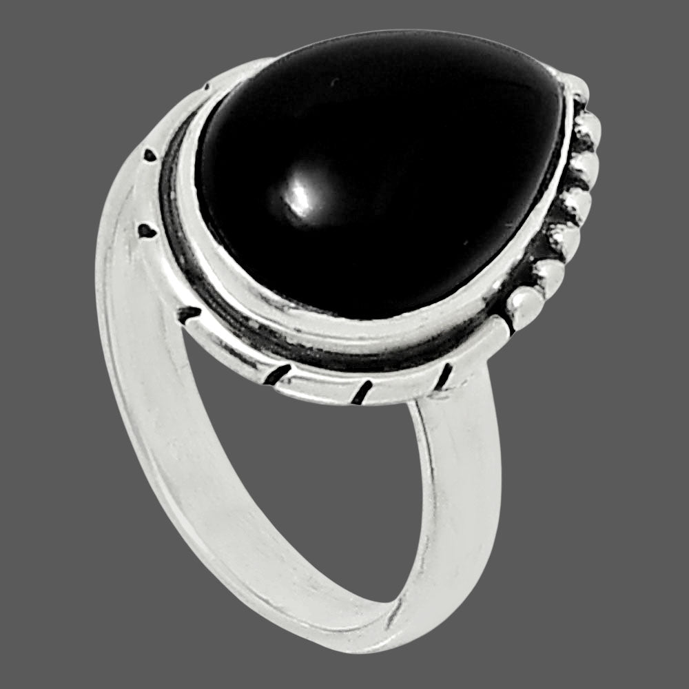 Natural Black Onyx - Brazil Ring size-6 R-1151 SDR248153