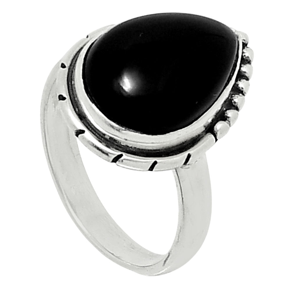 Natural Black Onyx - Brazil Ring size-6 R-1151 SDR248153