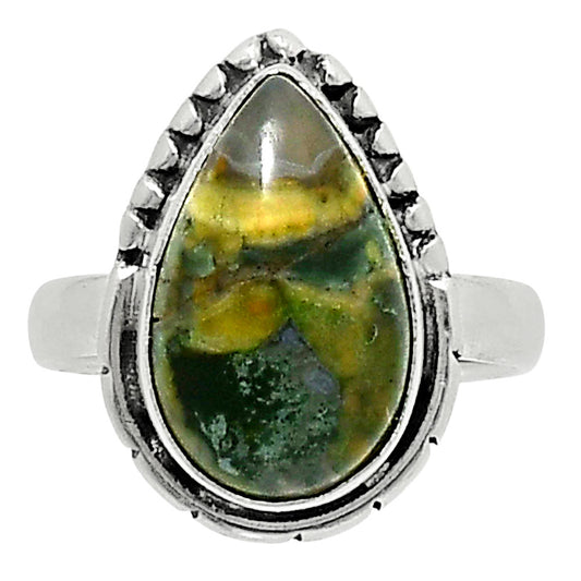 Natural Rhyolite - Rainforest Jasper Ring size-6 R-1151 SDR248177