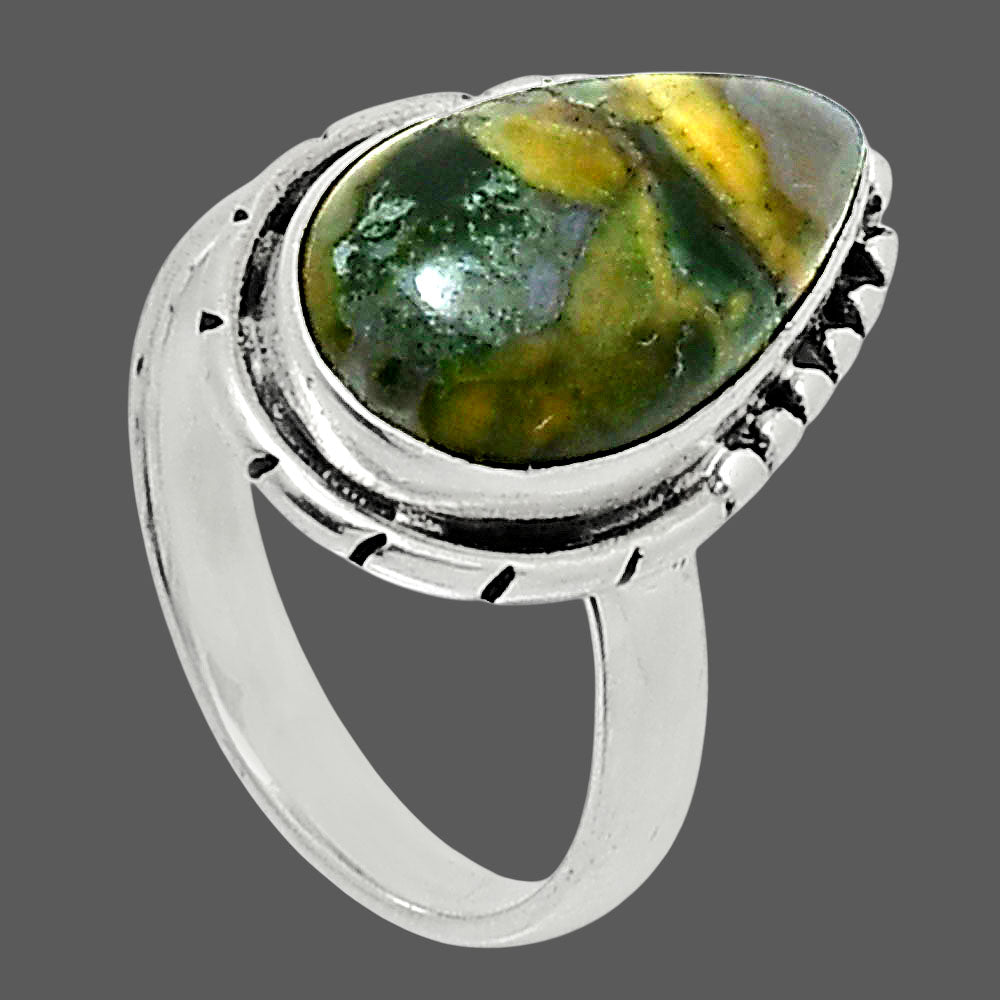 Natural Rhyolite - Rainforest Jasper Ring size-6 R-1151 SDR248177