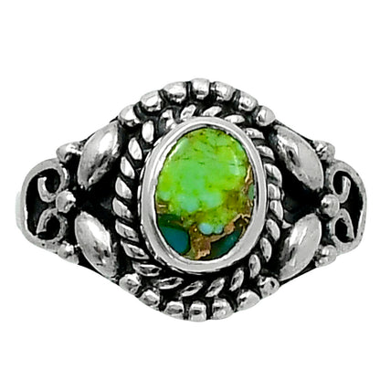 Blue Turquoise In Green Mohave - USA Ring size-6 R-1286 SDR248209