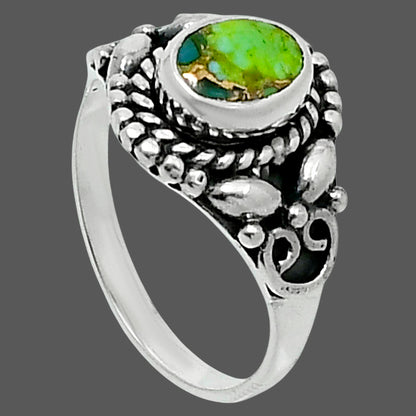 Blue Turquoise In Green Mohave - USA Ring size-6 R-1286 SDR248209