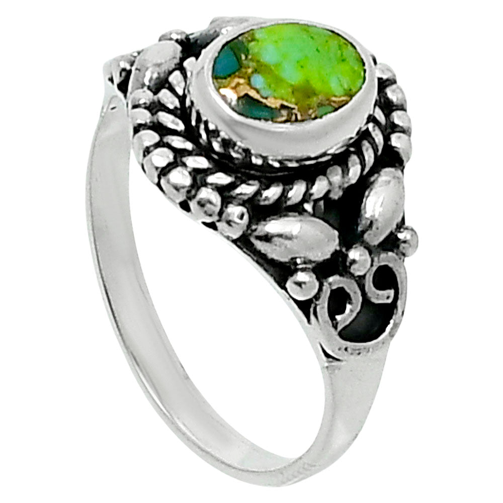 Blue Turquoise In Green Mohave - USA Ring size-6 R-1286 SDR248209