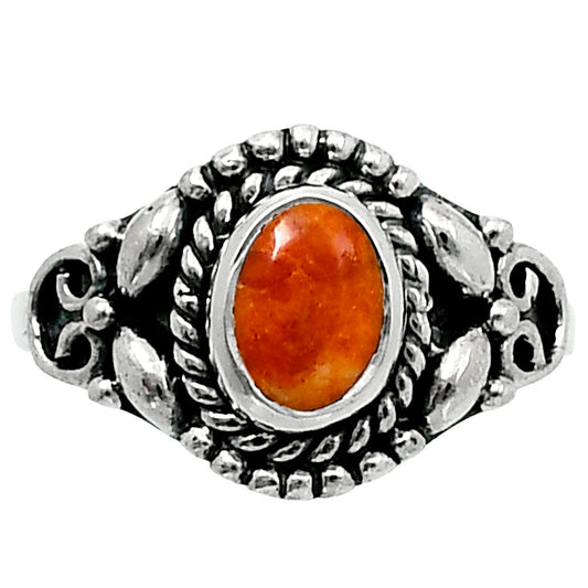 Natural Red Sponge Coral Ring size-7 R-1286 SDR248210