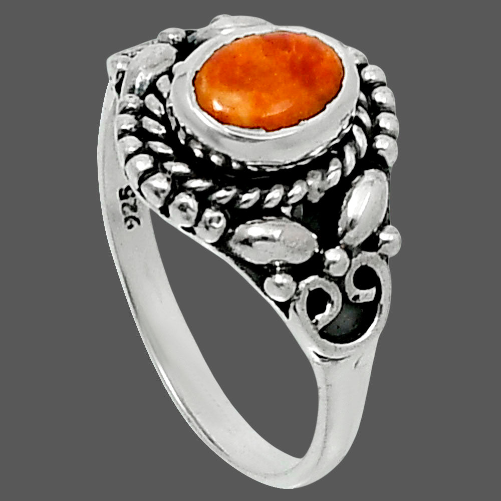 Natural Red Sponge Coral Ring size-7 R-1286 SDR248210