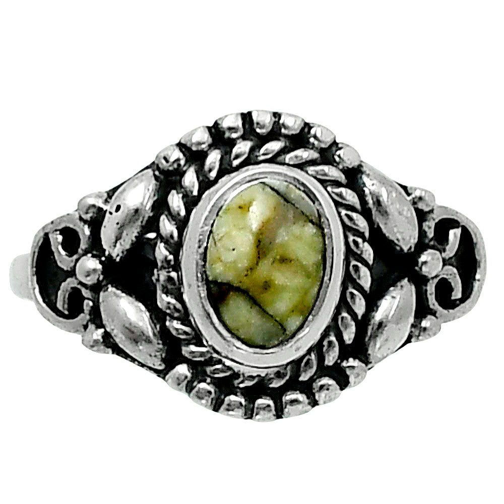 Authentic White Buffalo Turquoise Nevada Ring size-7.5 R-1286 SDR248219