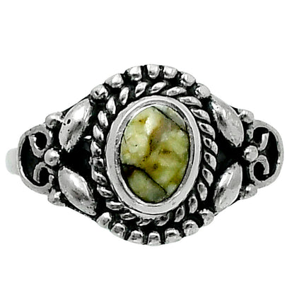 Authentic White Buffalo Turquoise Nevada Ring size-7.5 R-1286 SDR248219