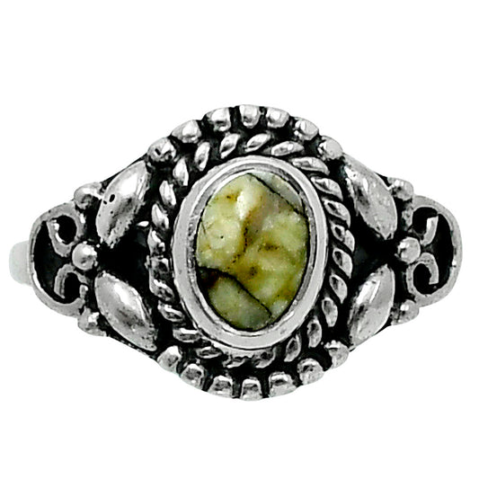 Authentic White Buffalo Turquoise Nevada Ring size-7.5 R-1286 SDR248219