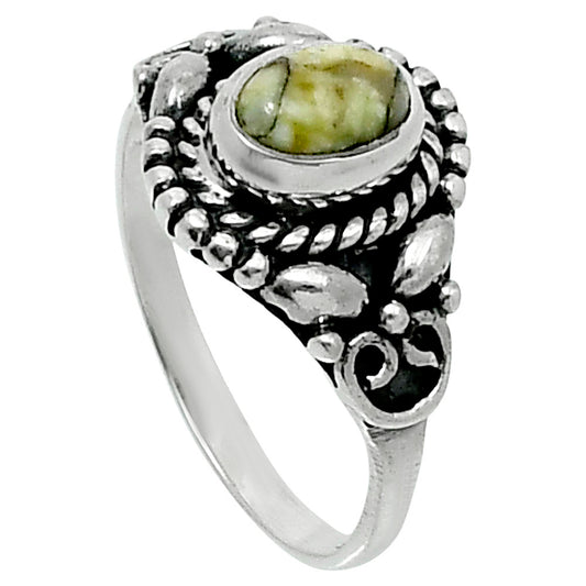 Authentic White Buffalo Turquoise Nevada Ring size-7.5 R-1286 SDR248219