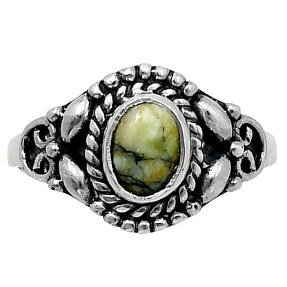 Authentic White Buffalo Turquoise Nevada Ring size-8.5 R-1286 SDR248222