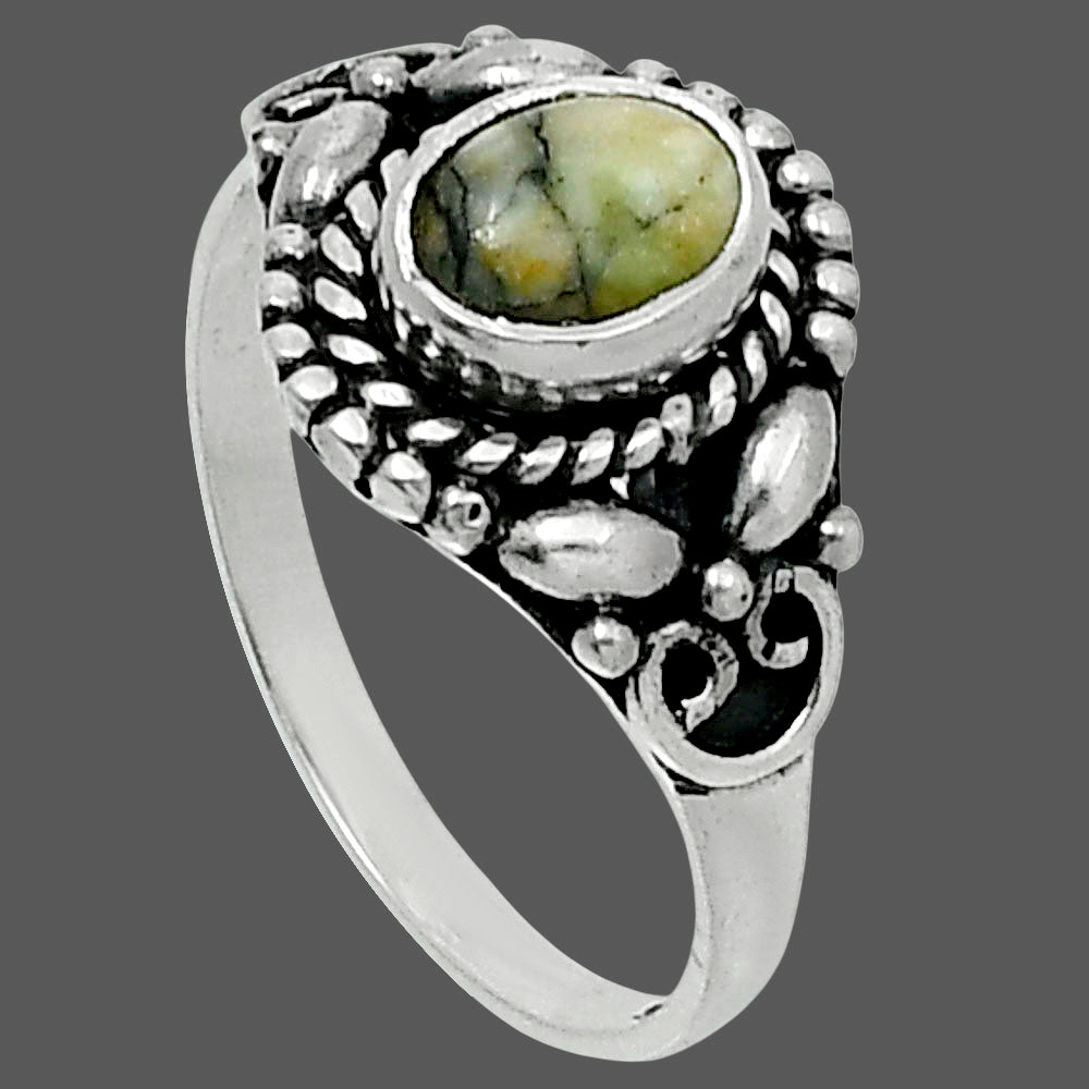 Authentic White Buffalo Turquoise Nevada Ring size-8.5 R-1286 SDR248222