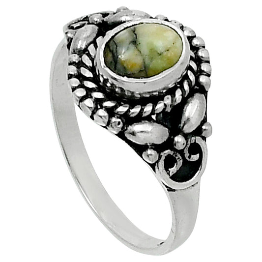 Authentic White Buffalo Turquoise Nevada Ring size-8.5 R-1286 SDR248222