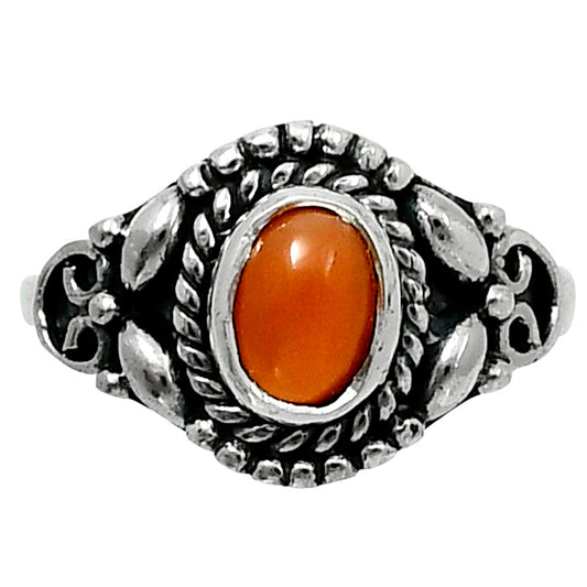 Natural Peach Moonstone Ring size-7.5 R-1286 SDR248224