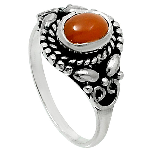 Natural Peach Moonstone Ring size-7.5 R-1286 SDR248224