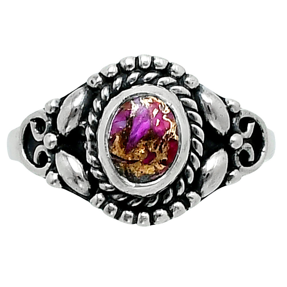 Kingman Pink Dahlia Turquoise Ring size-8 R-1286 SDR248238
