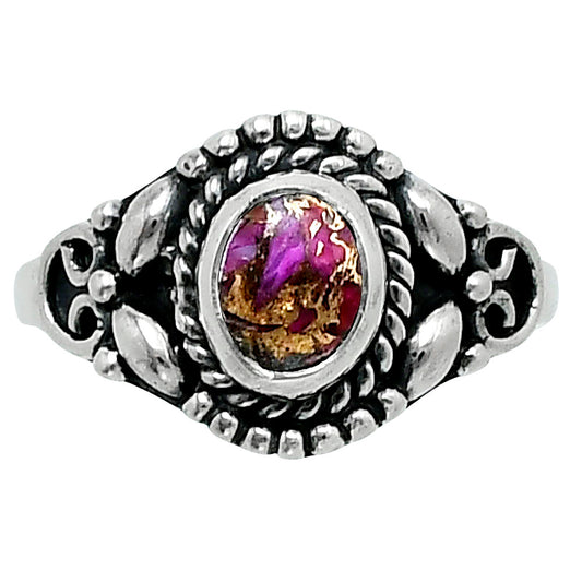 Kingman Pink Dahlia Turquoise Ring size-8 R-1286 SDR248238