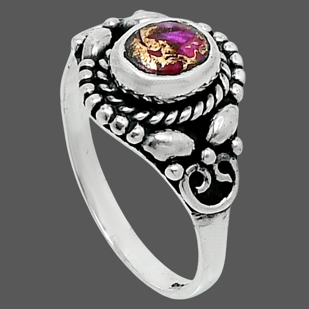 Kingman Pink Dahlia Turquoise Ring size-8 R-1286 SDR248238