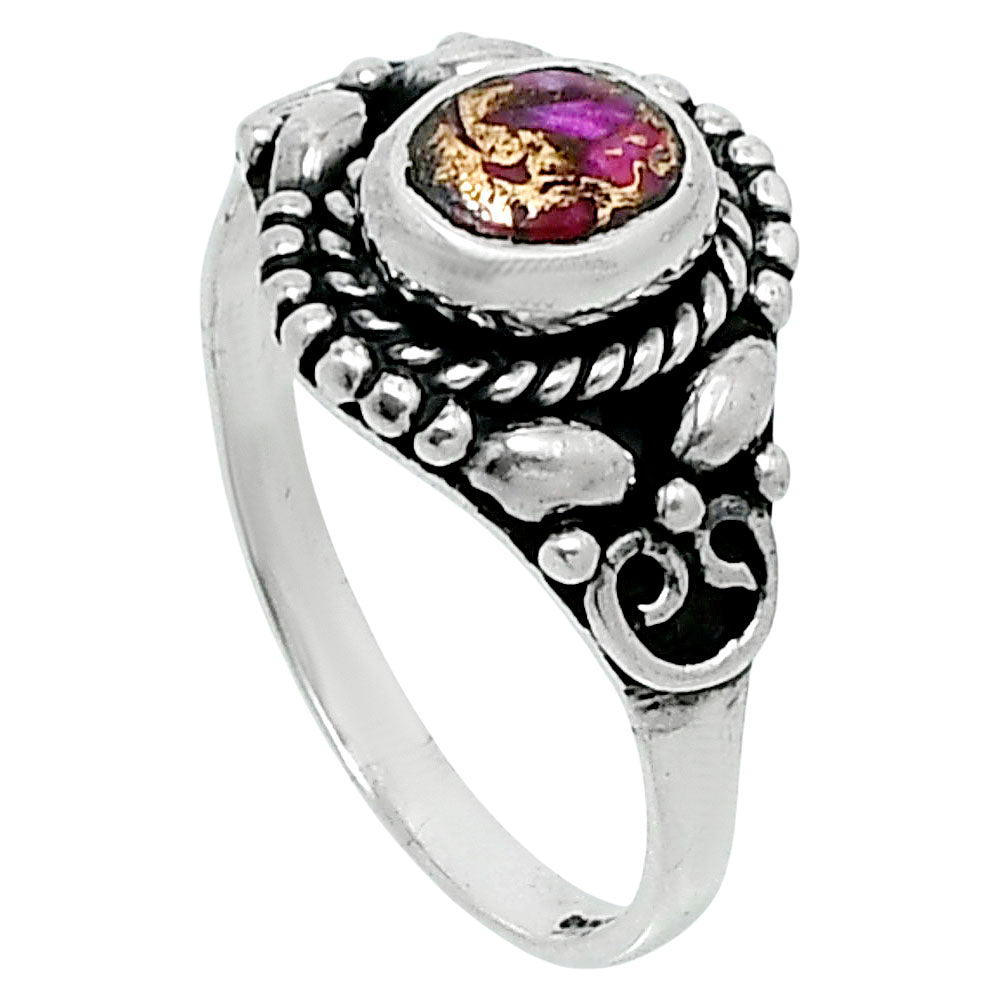 Kingman Pink Dahlia Turquoise Ring size-8 R-1286 SDR248238