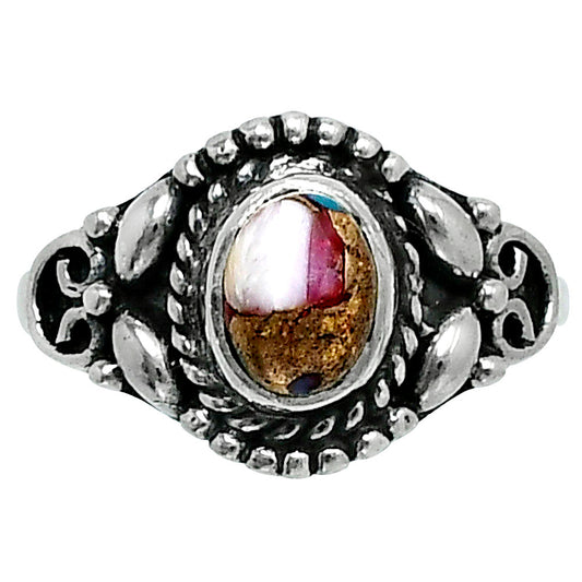 Kingman Pink Dahlia Turquoise Ring size-7 R-1286 SDR248240