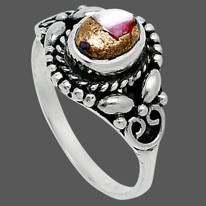 Kingman Pink Dahlia Turquoise Ring size-7 R-1286 SDR248240