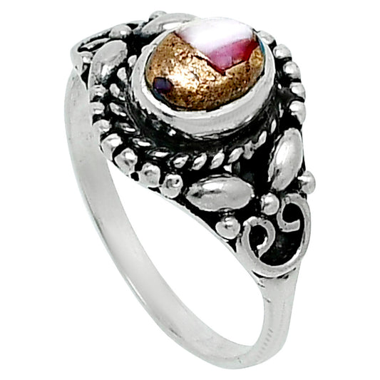 Kingman Pink Dahlia Turquoise Ring size-7 R-1286 SDR248240