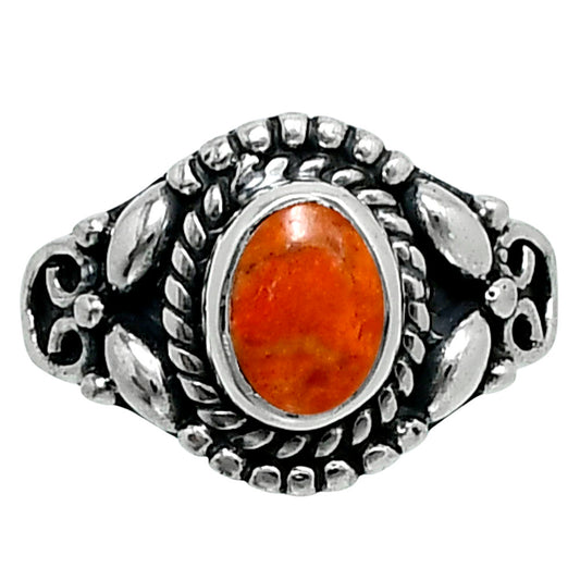Natural Red Sponge Coral Ring size-6 R-1286 SDR248242