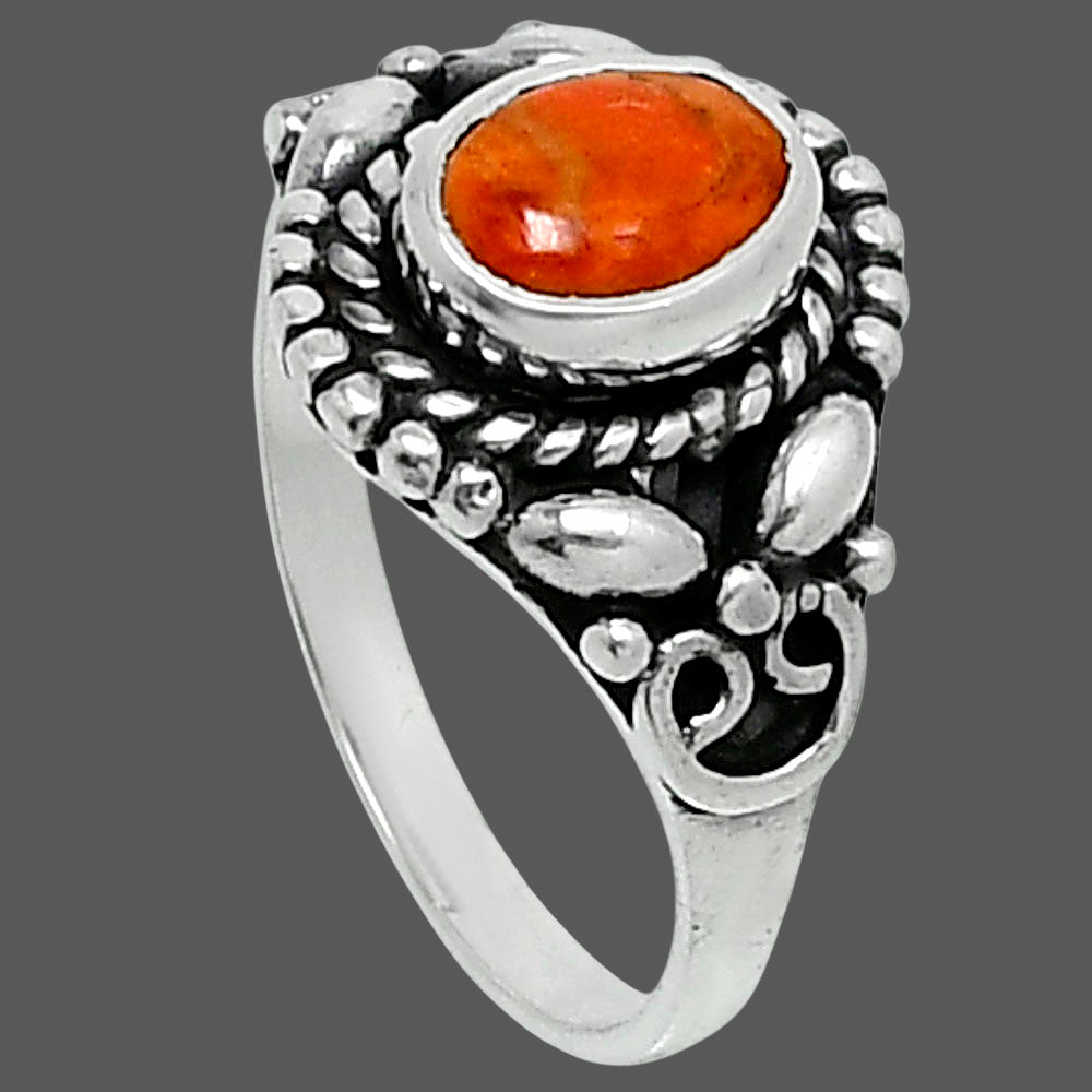 Natural Red Sponge Coral Ring size-6 R-1286 SDR248242