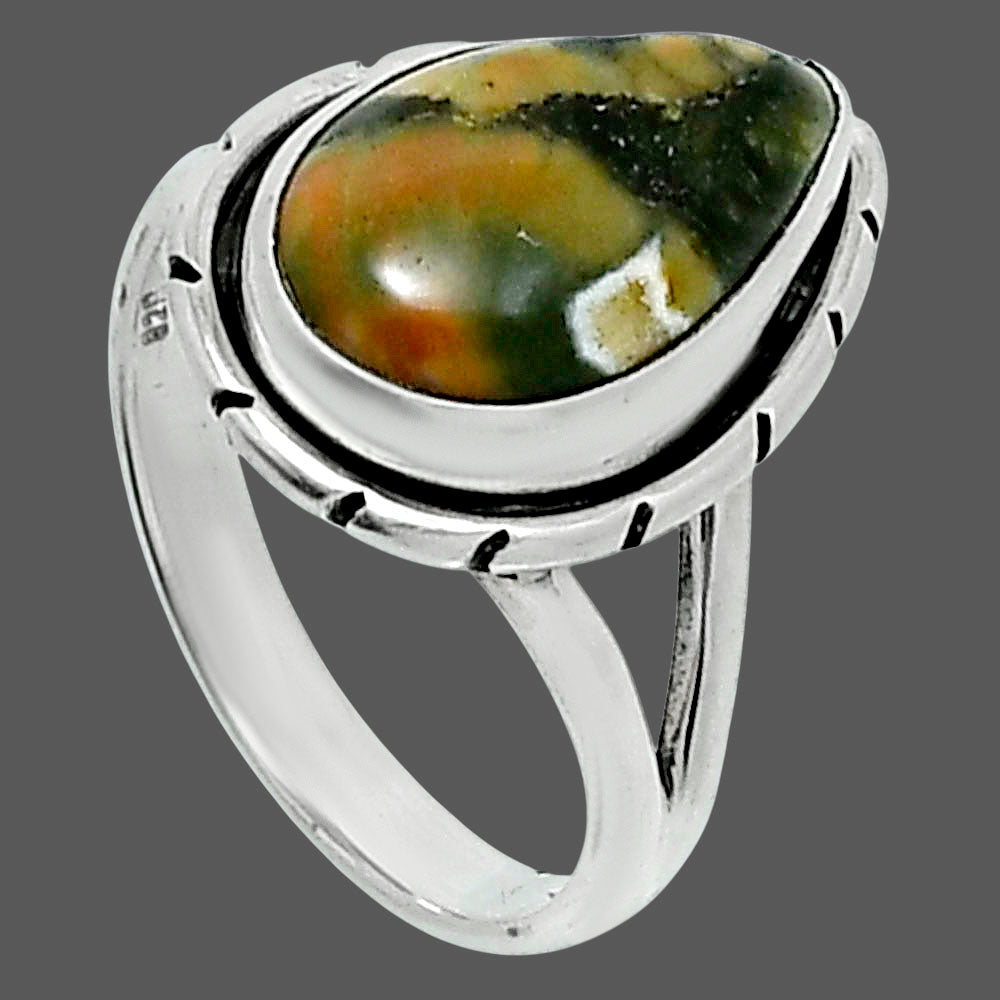 Natural Rhyolite - Rainforest Jasper Ring size-6 R-1012 SDR248302