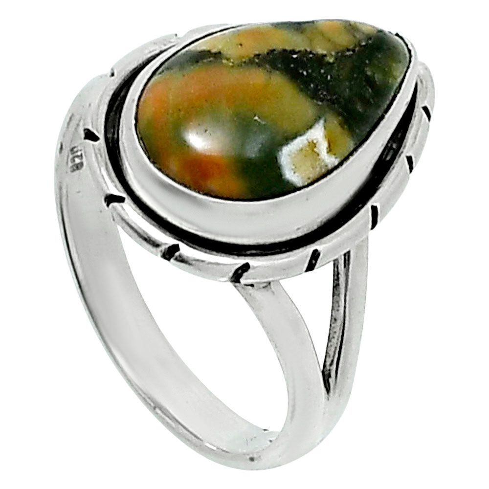 Natural Rhyolite - Rainforest Jasper Ring size-6 R-1012 SDR248302