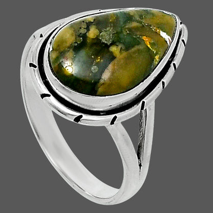 Natural Rhyolite - Rainforest Jasper Ring size-8 R-1012 SDR248323