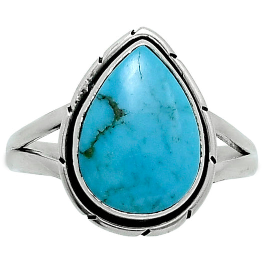 Natural Turquoise Morenci Mine Ring size-9 R-1012 SDR248336