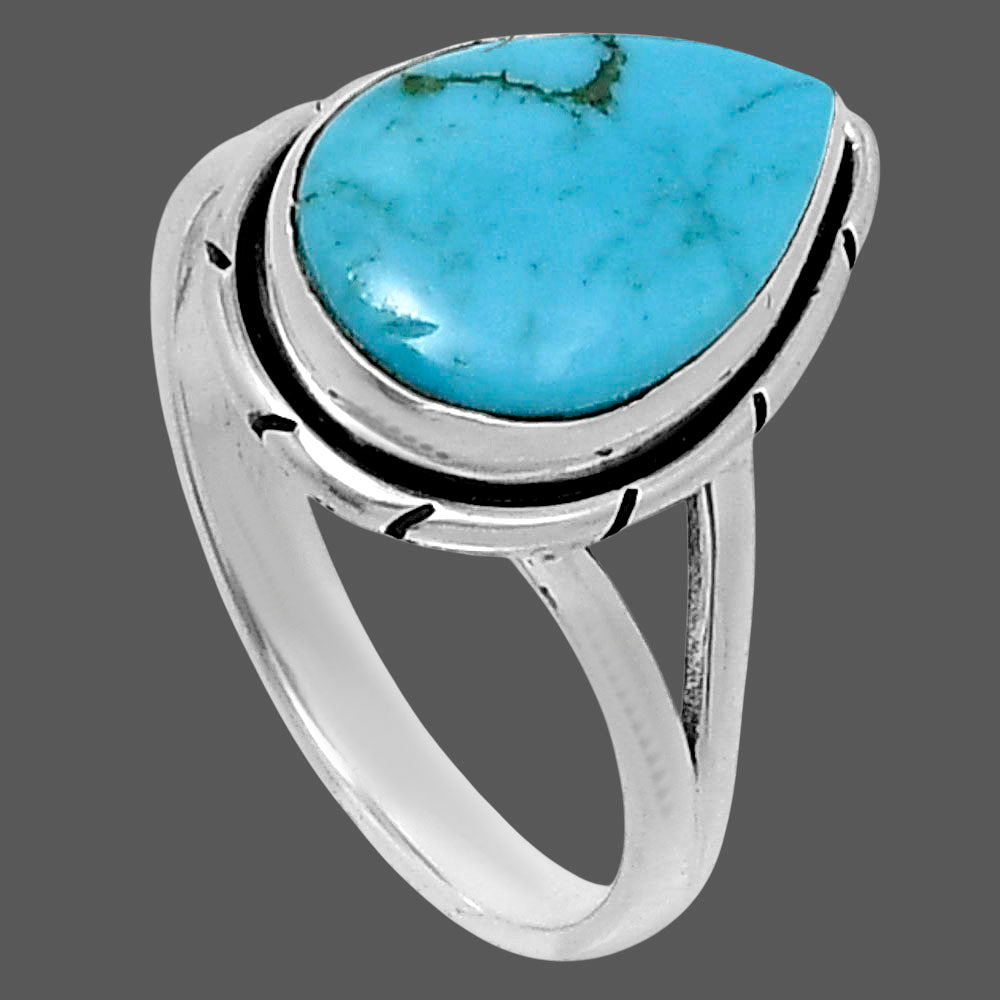 Natural Turquoise Morenci Mine Ring size-9 R-1012 SDR248336