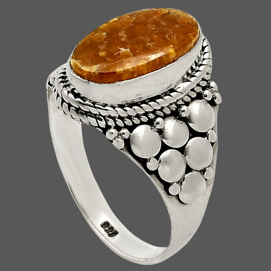 Sutured Ammonite Ring size-7.5 R-1277 SDR248458