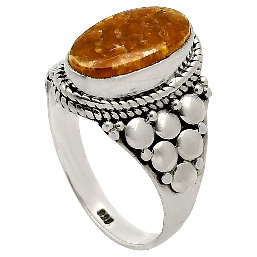 Sutured Ammonite Ring size-7.5 R-1277 SDR248458