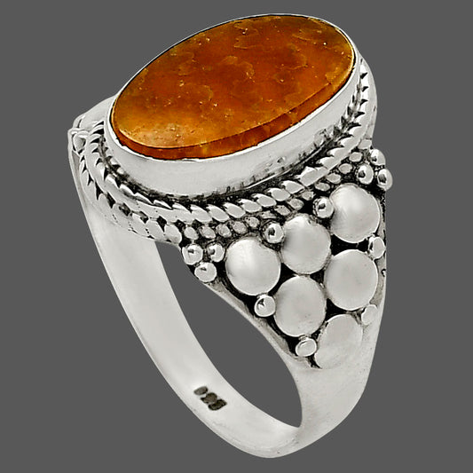 Sutured Ammonite Ring size-7.5 R-1277 SDR248463