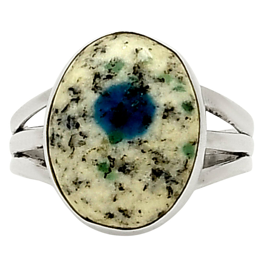 K2 Blue Azurite In Quartz Ring size-7.5 R-1003 SDR248469