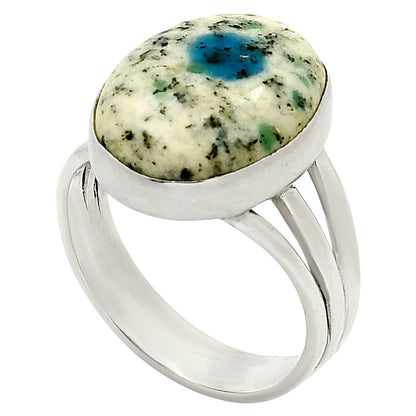 K2 Blue Azurite In Quartz Ring size-7.5 R-1003 SDR248469