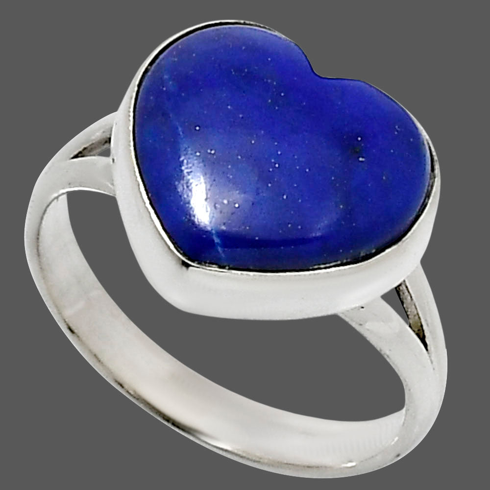 Heart Lapis Lazuli - Afghanistan Ring size-9 R-1073 SDR248510
