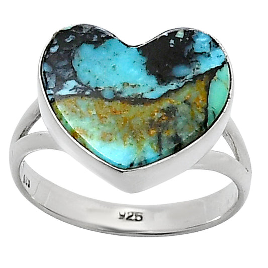 Heart Lucky Charm Tibetan Turquoise Ring size-8 R-1073 SDR248559