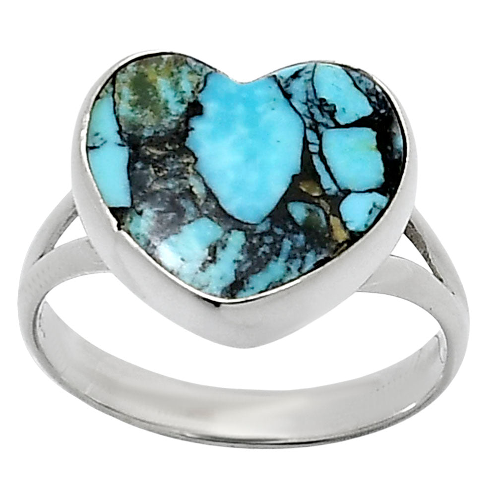 Heart Lucky Charm Tibetan Turquoise Ring size-10 R-1073 SDR248567
