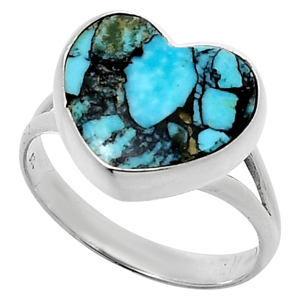 Heart Lucky Charm Tibetan Turquoise Ring size-10 R-1073 SDR248567