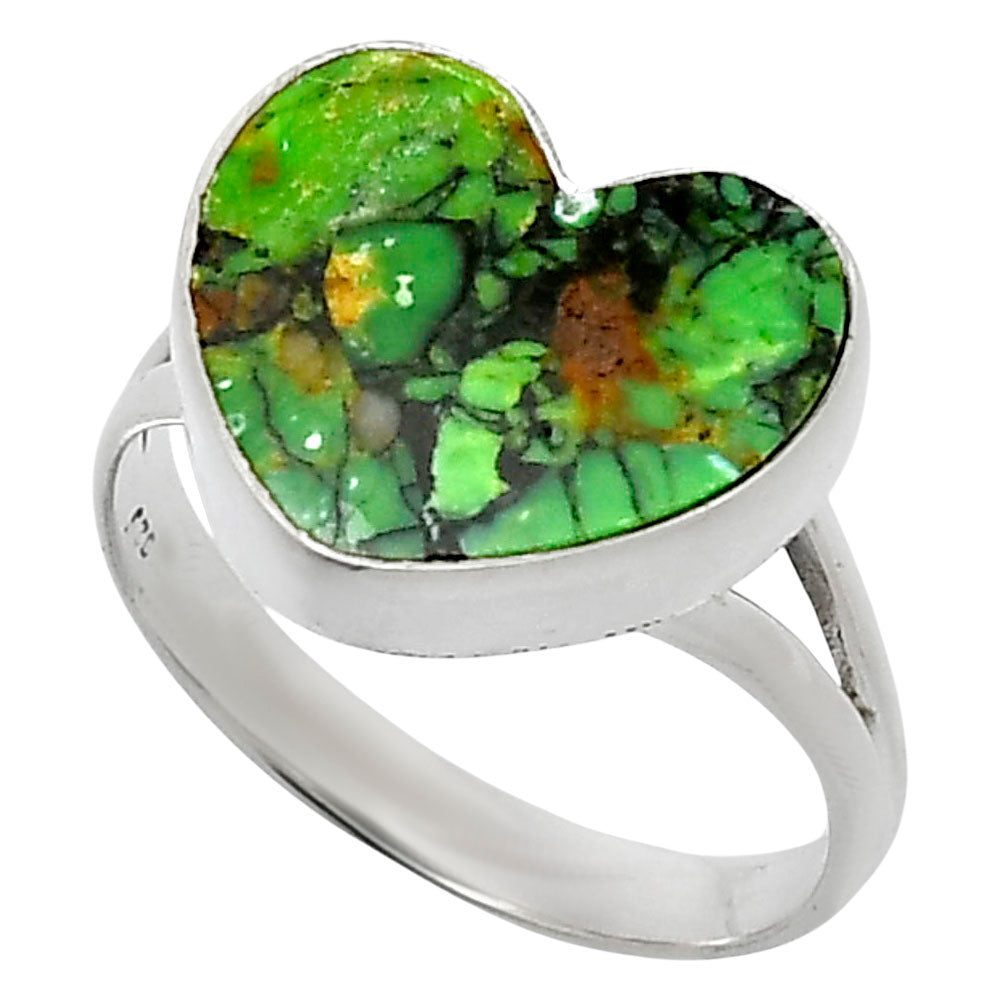 Heart Green Matrix Turquoise Ring size-10 R-1073 SDR248591