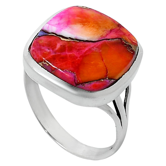 Kingman Orange Dahlia Turquoise Ring size-10 R-1006 SDR248847