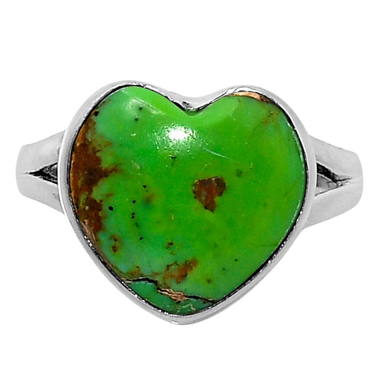 Heart Natural Copper Green Turquoise Ring size-8 R-1073 SDR248865