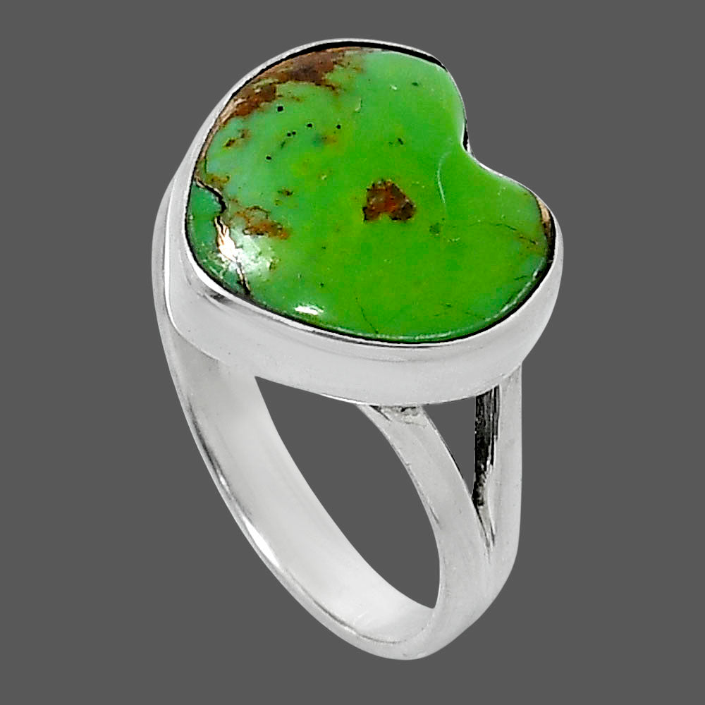 Heart Natural Copper Green Turquoise Ring size-8 R-1073 SDR248865