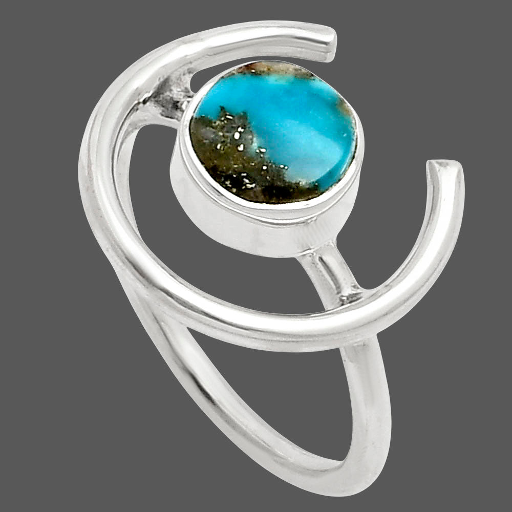 Kingman Turquoise With Pyrite Ring size-7 R-1036 SDR249236