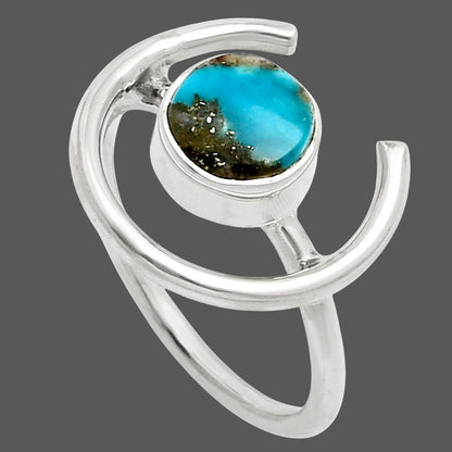 Kingman Turquoise With Pyrite Ring size-7 R-1036 SDR249236