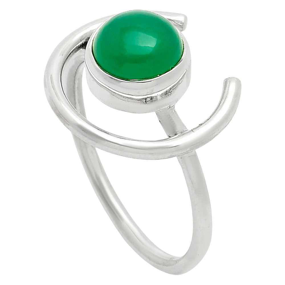 Natural Green Onyx Ring size-9 R-1036 SDR249254