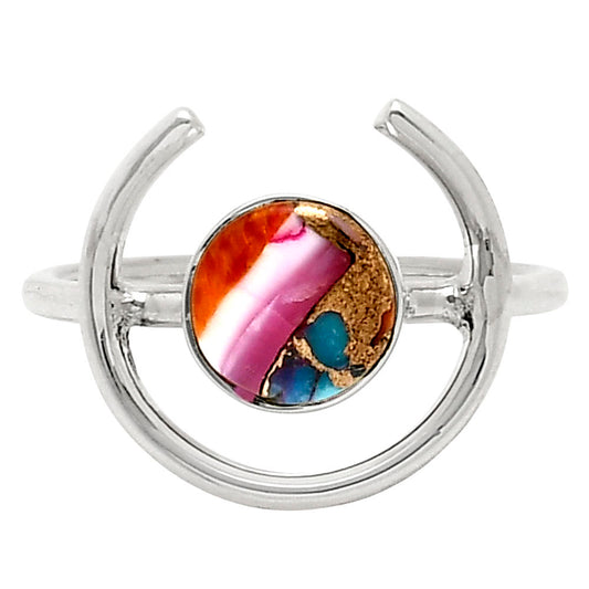 Kingman Orange Dahlia Turquoise Ring size-9 R-1036 SDR249259