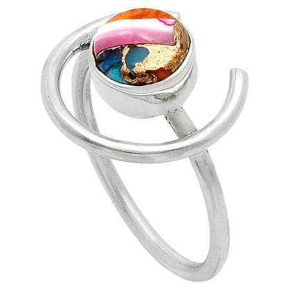 Kingman Orange Dahlia Turquoise Ring size-9 R-1036 SDR249259